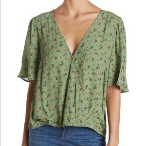 Sanctuary Garden Party Wrap Top blouse green floral